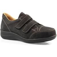 calzamedi casual comfortable double velcro womens casual shoes in blac ...