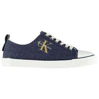 calvin klein donata denim canvas trainers