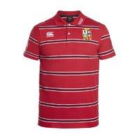 Canterbury British & Irish Lions Vapodri Cotton Jersey Stripe Polo - Tango Red