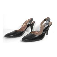 Carvela Size 6 Leather Black Ankle Strap Heels