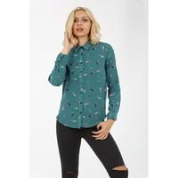 CAT PRINT SPUN VISCOSE SHIRT