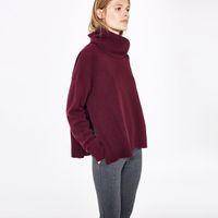 Cashmere Blend Turtleneck - Amarone Red