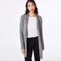 Cable Wrap Cardigan - Grey Melange