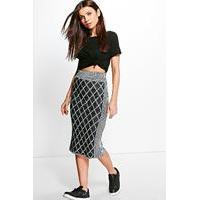 Cage Knit Skirt - grey