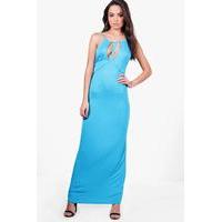 Caged Cut Away Maxi Dress - turquoise