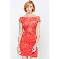 Cap Sleeve Lace Overlay Party Dress