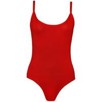 Carissa Plain Strappy Bodysuit - Red