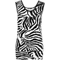 Carter Zebra Print Sleeveless Vest Top - Black