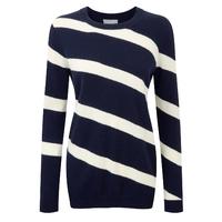 cashmere boyfriend sweater navy soft white 12