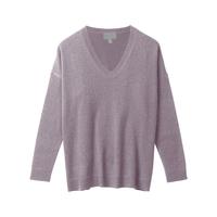 Cashmere Relaxed V Neck Sweater (Cool Smoke Sparkle / 20)