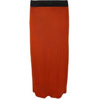 Casey Basic Jersey Contrast Gypsy Maxi Skirt - Rust