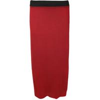 Casey Basic Jersey Contrast Gypsy Maxi Skirt - Plum