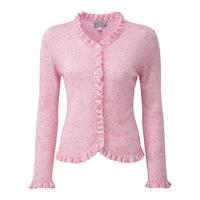 Cashmere Ruffle Edge Cardigan (Pink Fleck / 16)