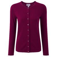 Cashmere Crew Neck Cardigan (Rich Berry / 12)