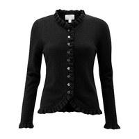 cashmere ruffle edge cardigan black 16