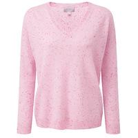 Cashmere Relaxed V Neck Sweater (Pink Fleck / 08)