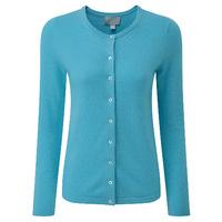 Cashmere Crew Neck Cardigan (Iced Teal / 24)