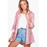 Cactus Print Rain Mac - pink