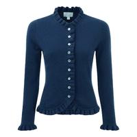 Cashmere Ruffle Edge Cardigan (French Navy / 18)