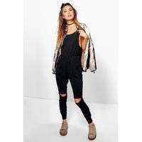 Casual Relaxed Fit Jumpsuit - black