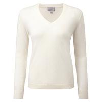 cashmere double v neck sweater soft white 10r