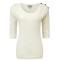 Cashmere Button Shoulder Sweater (Soft White / 14L)