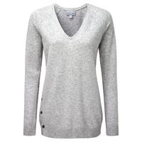 cashmere button side sweater heather dove 14