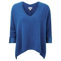 Cashmere Satin Cuff Sweater (Oxford Blue / 16)