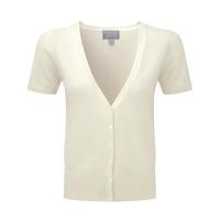 Cashmere Short Sleeve Cardigan (Soft White / 14)