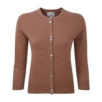 cashmere round neck cardigan muscovado 08