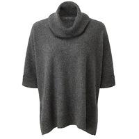 Cashmere Oversized Poncho (Soft Charcoal / L)