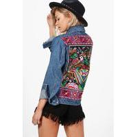 Cassie Embellished Denim Festival Jacket - dark blue