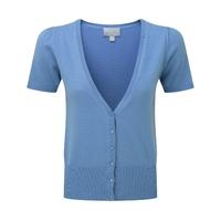 Cashmere Short Sleeve Cardigan (Cornflower Blue / 20)