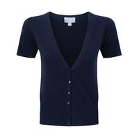 cashmere short sleeve cardigan navy 08