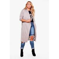 Caitlin Wrap Tie Waist Trench Coat - grey