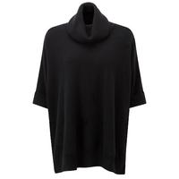 Cashmere Oversized Poncho (Black / L)