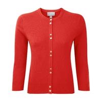 Cashmere Round Neck Cardigan (Poppy Red / 12)