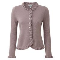 Cashmere Ruffle Edge Cardigan (Smokey Rose / 14)