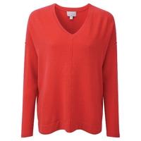 Cashmere Relaxed V Neck Sweater (Poppy Red / 16)