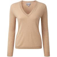 Cashmere Double V Neck Sweater (Camel / 18R)