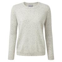 cashmere relaxed crew neck sweater heather grey fleck 18r