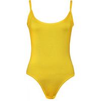 Carissa Plain Strappy Bodysuit - Yellow