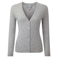 Cashmere V Neck Cardigan (Heather Dove / 10)