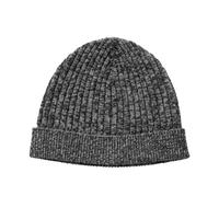 Cashmere Ribbed Hat (Charcoal Twist / One Size)