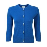 Cashmere Round Neck Cardigan (Spring Sapphire / 16)