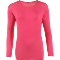 carol jersey basic long sleeve top cerise