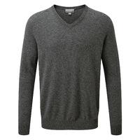 Cashmere V Neck Sweater (Soft Charcoal / XXL)