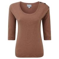 cashmere button shoulder sweater muscovado 10l