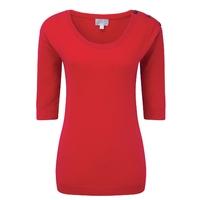 Cashmere Button Shoulder Sweater (Pillarbox Red / 08L)