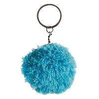 cashmere pom pom keyring tropical blue one size